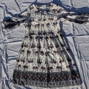 Unique patterned dress, never worn